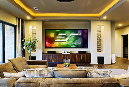 Elite Screens Sable Frame 120” Fixed Frame Projector Screen 16:9, Wall Mounted, 8K/4K UHD, ISF-Certified CineWhite, for Home Theater & Office, Compatible with Standard/Short/UST Projectors, ER120WH2