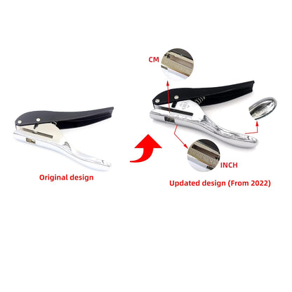 Metal Silver Hand-held 2/5 inch 10mm Round Heavy Duty Single Circle Hole Punch for ID Cards PVC Cards Badge Photos