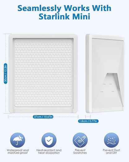 Starlink Mini Cover Silicone Protective Case for Starlink Mini Dish, Waterproof Shockproof Anti-Scratch Cover for Outdoor Travel & Camping Starlink Accessories White