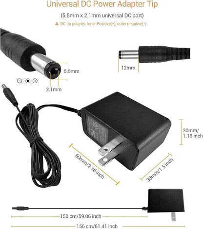 TIGERSECU UL Certified Security Camera AC/DC Power Adapter, 12V 1A 100V-240V 2.1x5.5mm Power Supply, Compatible with Lorex, Night Owl, Swann, ZOSI, Reolink, Annke IP and BNC Cameras (2-Pack)