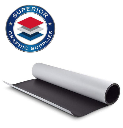 Superior Graphic Supplies Magnetic White Material - Extremely Strong & Flexible Magnetic Sheet Roll Matte White -30 Mil / 0.03" Thickness - 24"W x 60"L