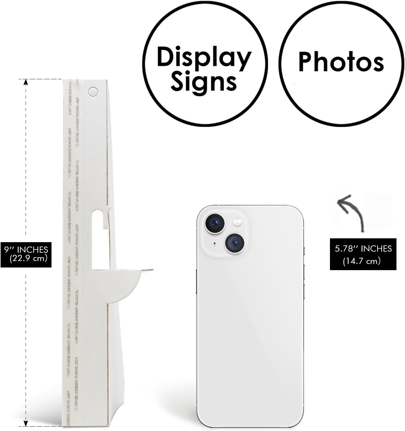 Golden State Art, 9 Inch Self Stick Easel Back, Cardboard Stand, Single Wing, Archival Quality, Display Posters Pictures Brochures, Easy and Fast Application (Pack of 50) White, Made in USA