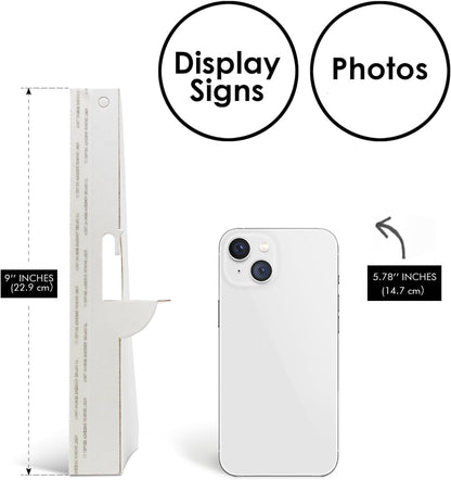 Golden State Art, 9 Inch Self Stick Easel Back, Cardboard Stand, Single Wing, Archival Quality, Display Posters Pictures Brochures, Easy and Fast Application (Pack of 50) White, Made in USA