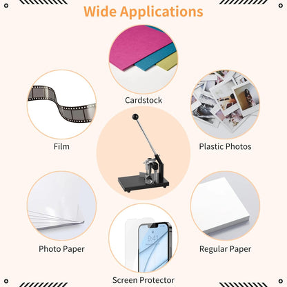 Corner Rounder, Paper Punch Cutter, Hand-Operated Corner Rounding Machine with R6mm and R10mm Dies, Industrial Heavy Duty Paper Cutting Tool for Laminate