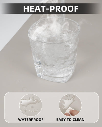 Leather Desk Protector, Laptop Mat - Non-Slip PU, Waterproof Writing Pad for Office/Home (31.5"x15.7", Light Grey)