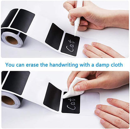 Chalkboard Labels 180 Pcs Waterproof Reusable Label for Food Containers Chalk Sticker Labels with 2 Liquid Chalk Markers for Mason Jars, Parties Decoration, Craft Rooms, Storage, Home, Kitchen