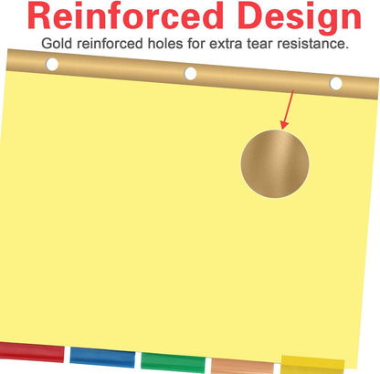 Binder Divider, PANDRI 120 Pack Binder Index Dividers with 5 Insertable Multicolor Big Tabs, Letter Size Paper Binder Divider for School Office Home Business