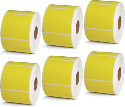 BETCKEY - 2.25" x 2" UPC Barcode & Address Labels Compatible with Zebra & Rollo Label Printer,Premium Adhesive & Perforated[Yellow, 6 Rolls, 4200 Labels]