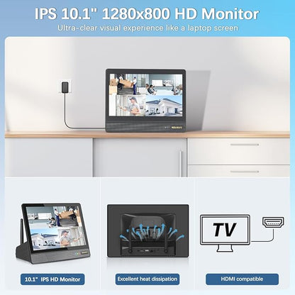 【All-in-One Security System】 Outdoor Wireless Security Camera System, Home Video Surveillance & Security Cameras Systems, WiFi Video Surveillance