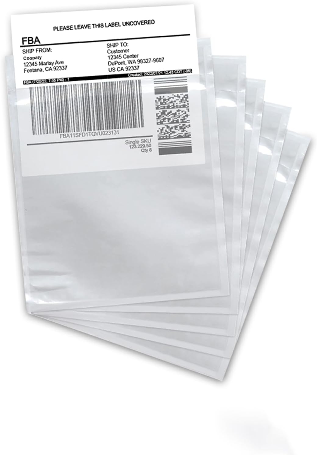 Coopaty 4.5" x 5.5" Packing List Envelope, Shipping Label Pouch, Clear Adhesive Packing List Pouches for Invoice/Documents/Labels (200 Pack)