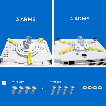 Projector Mount, 42.5 inch to 59 inch Adjustable Height ,Universal Full Motion Ceiling Bracket 22lb Max Weight and Extendable Arms Tilt Rotating Swivel Mount for Home and Office Projector Black