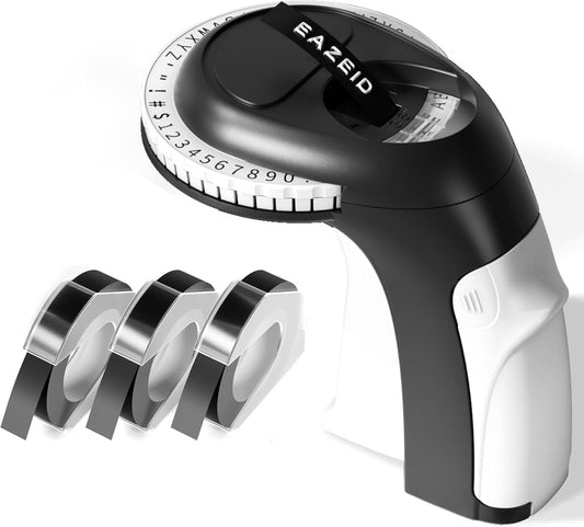 Embossing Label Maker Manual, Vintage Embossed Label Maker Machine with Tapes Waterproof, Old School Embosser Labeler Retro 3D-Labels for Scrapbooking Supplies Kitchen Office Kids School Items