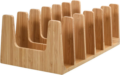 MobileVision Bamboo Versatile 6 Dividers/Sections Orgainzer for Book Rack, Video, CD, Record Organizer (7" L x 14" W x 5 H)