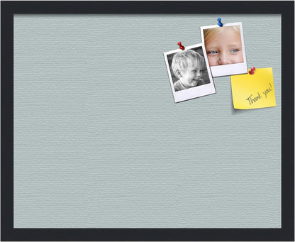 PinPix 20x16 Inch Cork Bulletin Board. This Decorative Framed Pin Board Comes with Soft Blue Design and a Satin Black Frame. Ideal for Home Office Decor or Message Board (PinPix-1814)