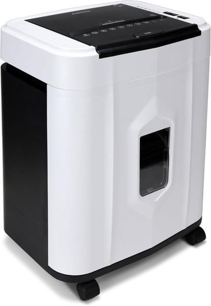 Aurora Professional Grade 120-Sheet Auto Feed Micro-Cut Paper and Credit Card Shredder with 5 Gallon Pullout Basket / 30 Minutes/Security Level P-4 (White/Black)