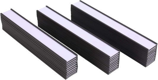 Eeoyu Magnetic Label Holders with Magnets Magnetic Data Card Holders with Clear Plastic Protectors for Metal Shelf, Whiteboard, Set of 50 (0.5 x 4 Inch)