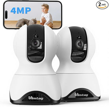 VIMTAG 2.5K Indoor Cameras for Home Security, 360° Pan/Tilt Pet Camera with Phone App for Dog/Cat, 5G/2.4GHz WiFi Security Camera Indoor for Nanny/Baby/Room, Night Vision, 2-Way Audio, Cloud & SD Card