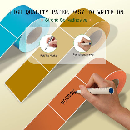 PARLAIM 5 X 3 inch Rectangle Inventory Labels Color Coding Stickers, 250PCS Permanent Sticker for Warehouse Moving Box Square Label (Brown)