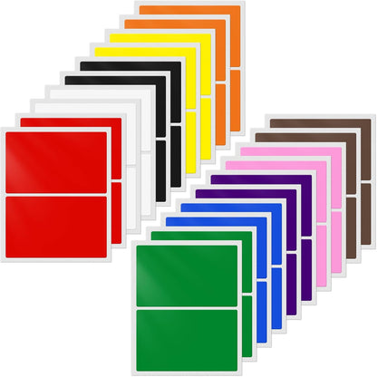 10 Assorted Colors Rectangle Labels 3 × 2 Inches Self-Adhesive Colored Rectangular Color Coding Stickers Waterproof Small Name Tag for Office Inventory 40 Pieces