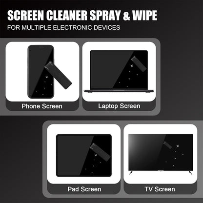 walrfid Computer Screen Cleaner Spray, Car Touchscreen Mist Cleaning Kit for Electronic Laptop, iPad, iPhone, Smart Phone, MacBook Pro, TV Monitor, Tablet, Car Display,with White Graffiti Case - Black