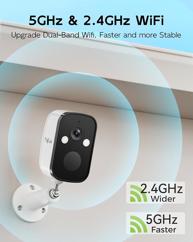 2K 5G Solar Security Cameras Wireless Outdoor, 4-Pack Solar-Powered Camera for Home Security with Full Color Night Vision,PIR Detection, IP66/Alexa/2 Way Talk, No Subscription, 5G/2.4GHz WiFi