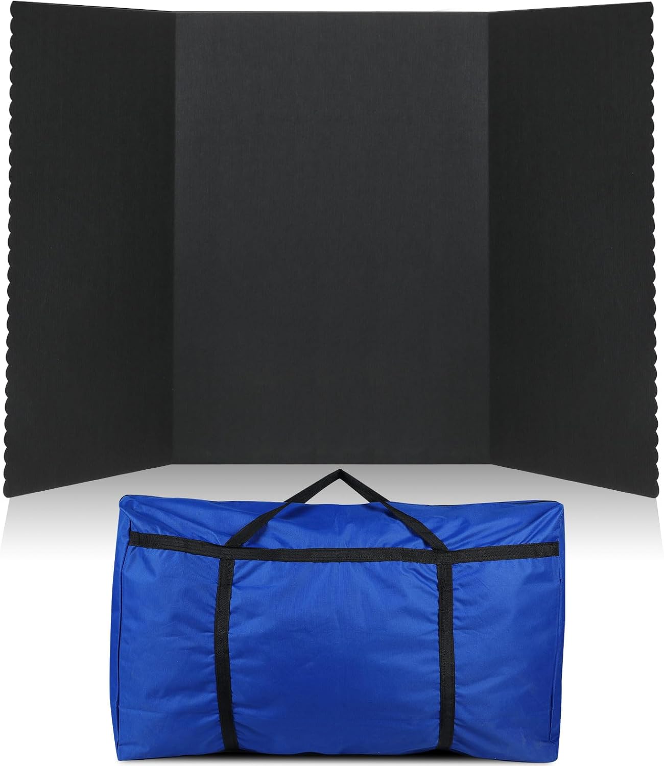 Paterr Trifold Poster Board with Storage Bag, Hook and Loop Fabric, Foldable 3 Panel Presentation Board for Science Fair and Exhibitions(Black,72 x 36 Inch)