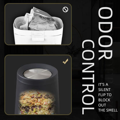 10 L/2.6 Gallon,Matte Black Bathroom Trash Can,Metal Garbage Can with Flipping Lid,for Bathroom, Living Room,Bedroom,Hotel,Office, Laundry Room (Black)