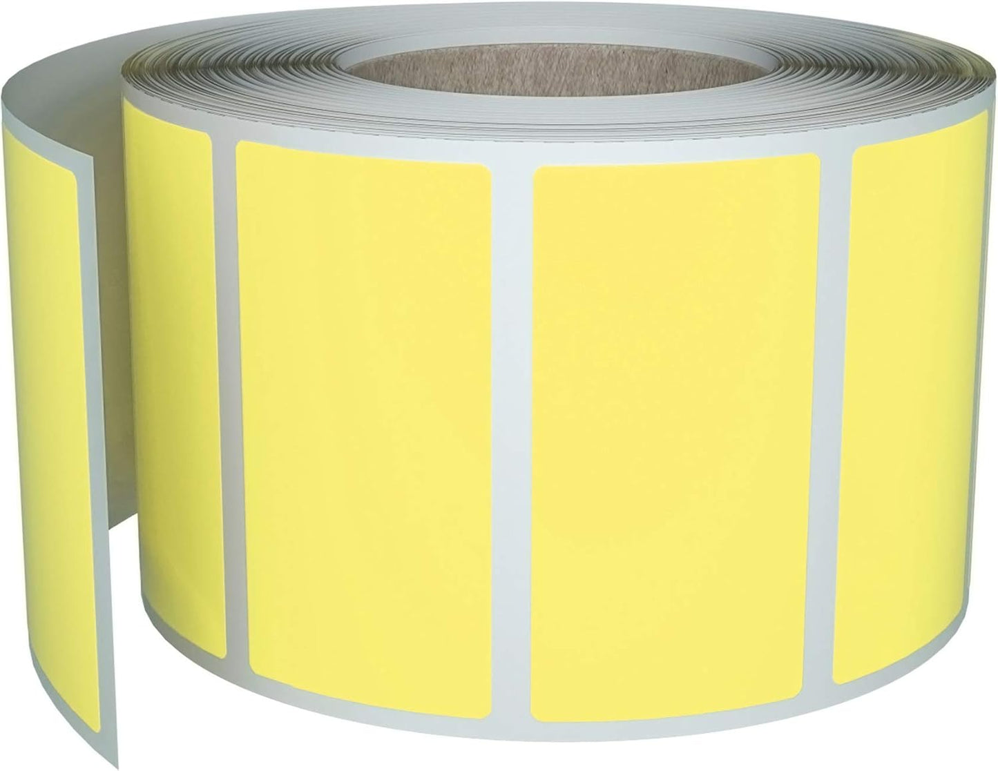 Rectangular Color Coding Sticker Roll - Write On Labels for Folders & Organizing - 500 Pack, 1.57" x 0.75" Stickers to Write On Name Tags (Pastel Yellow).