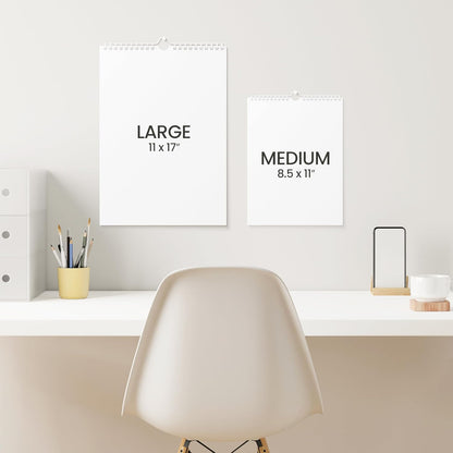 Karto Wall Calendar 2025-2026 - Vertical 11x17 inch July 2025 to December 2026 - Boost Your Productivity and Easy Planning with the Aesthetic Monthly Calendar - Beige