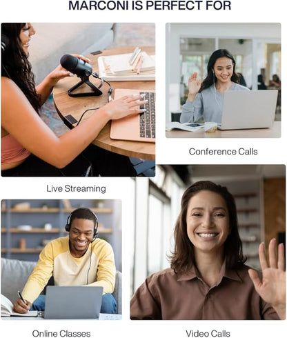 Project Telecom 1080p Wireless Webcam with Microphone – USB PC Camera for Laptop & Desktop Full HD Streaming Web Camera for Video Calls, Zoom, Remote Meetings – Plug & Play USB Web Cam