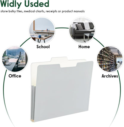 Y YOMA 6 Pack Extra Capacity File Folders Letter Size Accordion Decorative File Folder Cute Pretty Colored Filing Folder File Organizers for Office School Home Desktop with 1/3-Cut Tab, Morandi Color