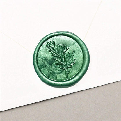 UNIQOOO Mailable Glue Gun Sealing Wax Sticks for Wax Seal Stamp - Metallic Botanical Green, Great for Birthday Cards, Wedding Invitations, Envelope, Snail Mail, Wine Package, Xmas Gift Idea, Pack of 8