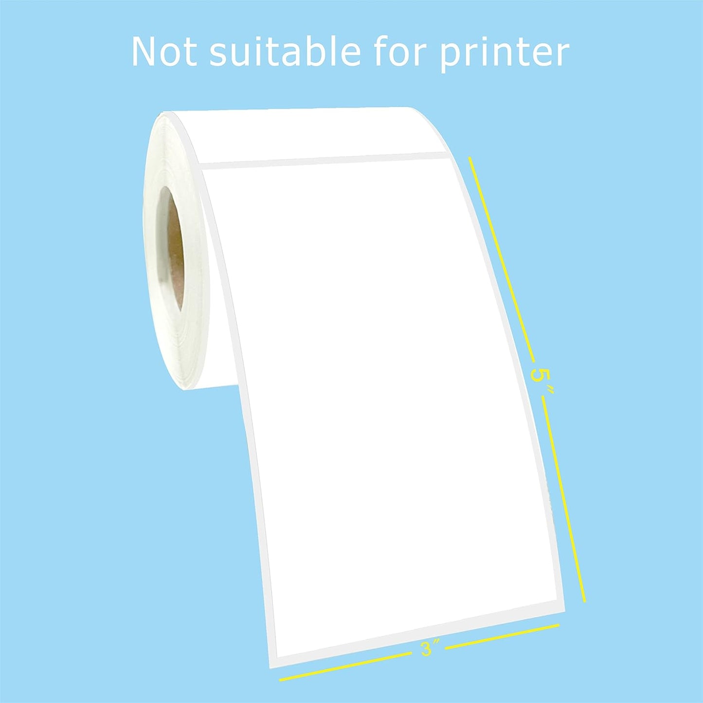 PARLAIM 3" x 5" Adhesive Color Cod Stickers,250 per Dispenser Box Roll Square Label Inventory Stickers (White)