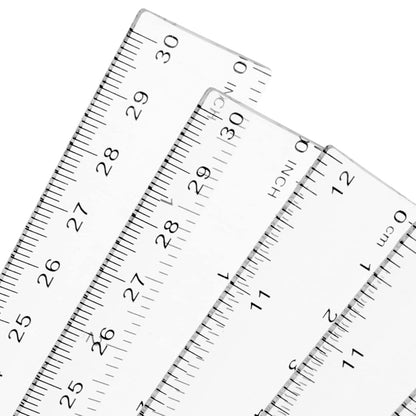 KEILEOHO 200 Pack 12 Inch Clear Plastic Ruler, Bulk Standard/Metric Straight Rulers, Transparent Rulers Measuring Tool for Classroom, Home, Office, Craft Room