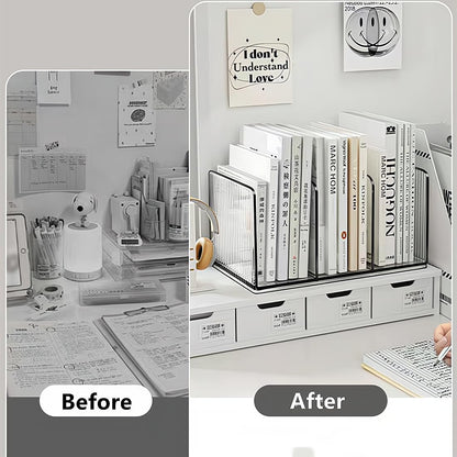 Acrylic Desk File Organizer,Office Desktop Binder File Folder Mail Organizer,Handbag Purse Book record Magazine Holder (2 Pack)