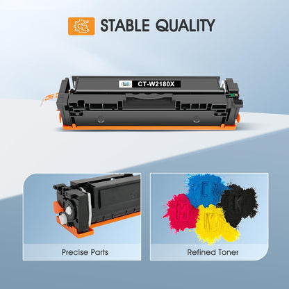 218X 218A Toner Cartridges 4 Pack High Yield 3301fdw 3201dw with Chip Compatible Replacement for HP 218X 218A Color Laserjet Pro MFP 3301cdw 3301sdw Printer Ink Set W2180X (Black Cyan Yellow Magenta)