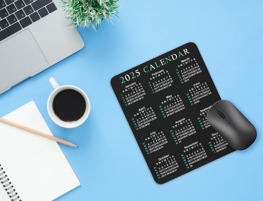 Calendar Mouse pad, 2025 Calendar Vertical Edition Natural Rubber Quality Creative Gaming Mouse Pad Rectangle Mouse Personalized Desk Mouse Pad 9.5 inch x 7.9 inch