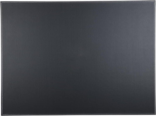 KINGFOM Desk Pad & Mat 24" x 18" Protector Large Mouse Pad PU Leather for Desktops and Laptops (Black)