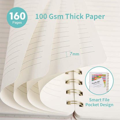 Lined Spiral Notebook College Ruled A5 Journal Book for Note Taking, 160 Pages Writing Journal for Office and Home School Supplies 5.75x8.125 inch (1-MintGreen)