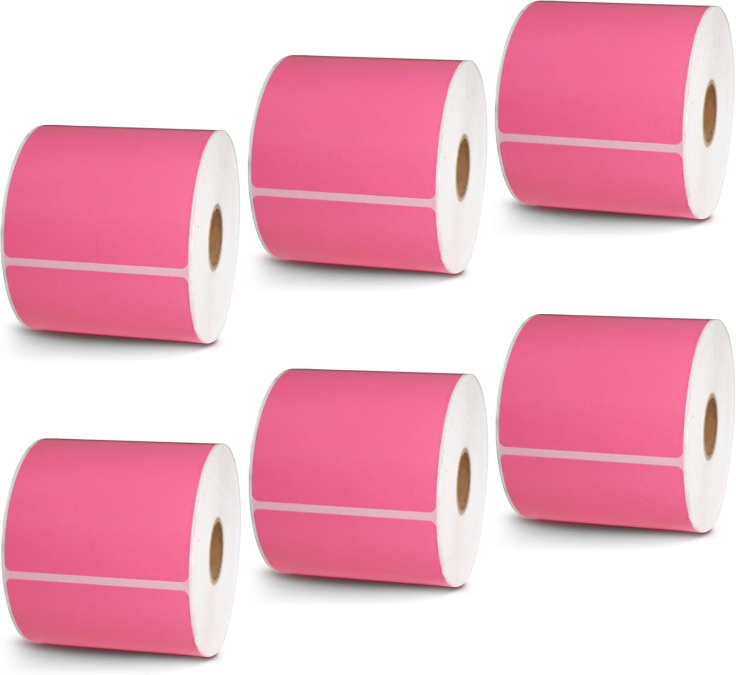 BETCKEY - 3" x 5" Multipurpose & Large Shipping Labels Compatible with Zebra & Rollo Label Printer,Premium Adhesive & Perforated[Pink, 6 Rolls, 2100 Labels]