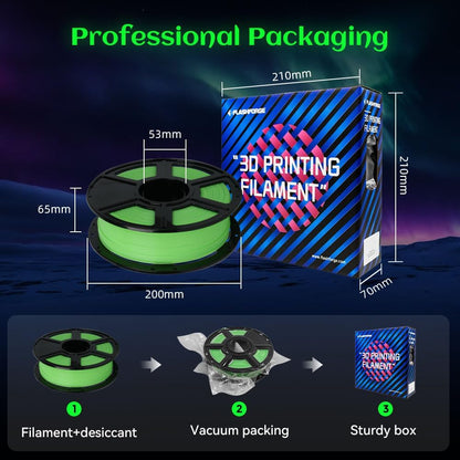 FLASHFORGE Glow in The Dark Rapid PLA Filament 1.75mm, High Flow Speedy 3D Printer Filament Luminous Green, Max 500mm/s High-Speed Printing, High Brightness and Long-Lasting Glowing Effect