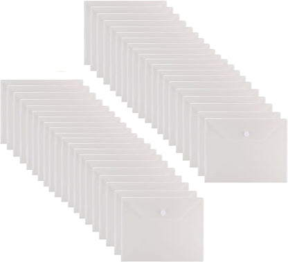 11 x 14 Large Clear Plastic Envelopes Document File Storage Holder 40 Pack Hook Loop Closure