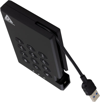 Apricorn Aegis Padlock 3.0 1TB USB 3.0 External Hard Drive, Black