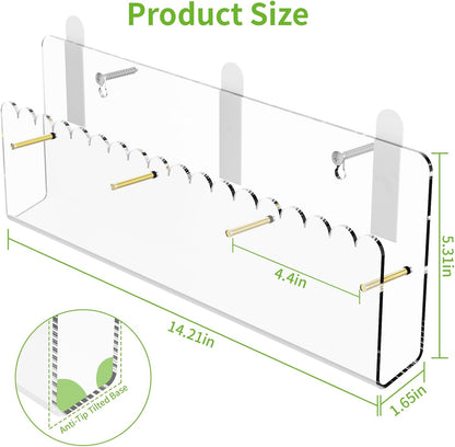 Brochure Holder Wall Mount, 2 Pack Acrylic Modular Flyer with Adjustable Magnetic Golden Bolt, Wavy Lace Pamphlet Display Stand for Organizer Trifold Flyer, Document, Leaflet, 3 Slots