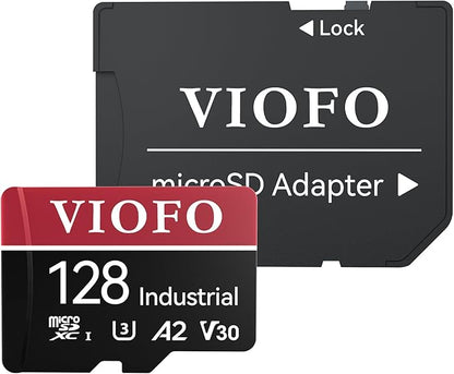 VIOFO 128GB Industrial Grade microSD Card, U3 A2 V30 High Speed Memory Card with Adapter, Support Ultra HD 4K Video Recording