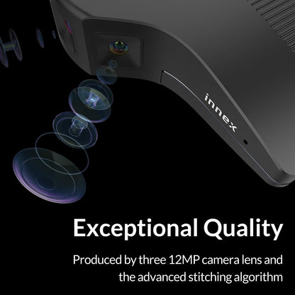 Innex C831 180° Panoramic 4K Wide Angle Webcam with Microphone, AI Facial Tracking for Windows, Mac, Easy Setup Conference Room Camera with Flexible View Angle for Meeting Room, Huddle Space
