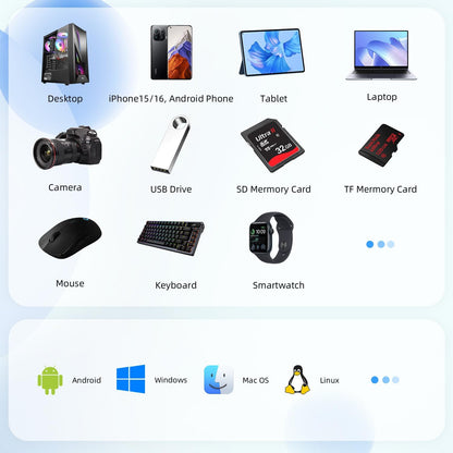 Portable Docking Station External Hard Drive 500GB Storage Hub, Multiport USB-C Huc + HDD 7-in-1, USB 3.0, SD/TF Card, HDD for Windows, Mac, Android, TV, Phone, Laptop, Desktop, PC