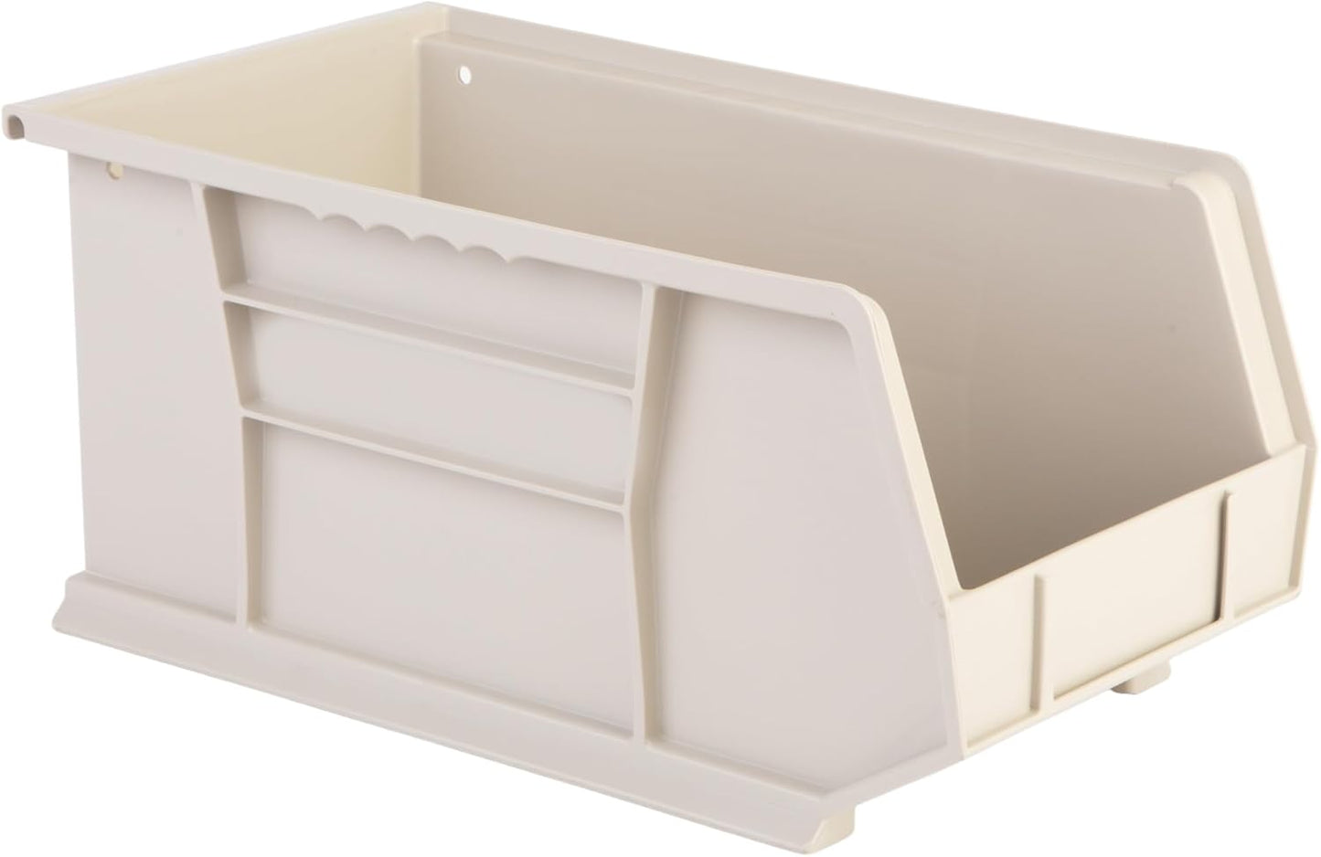Hudson Exchange 15" x 8" x 7" Plastic Stackable Storage Bin and Hanging Container (Stone, 1 Pack)