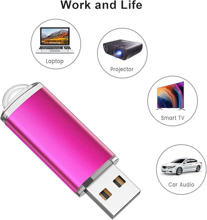 K&ZZ 16GB Flash Drive 10 Pack 16 GB USB Flash Drives Thumb Drive USB Stick 16G Memory Stick USB 2.0 Pen Drive, Multicolored