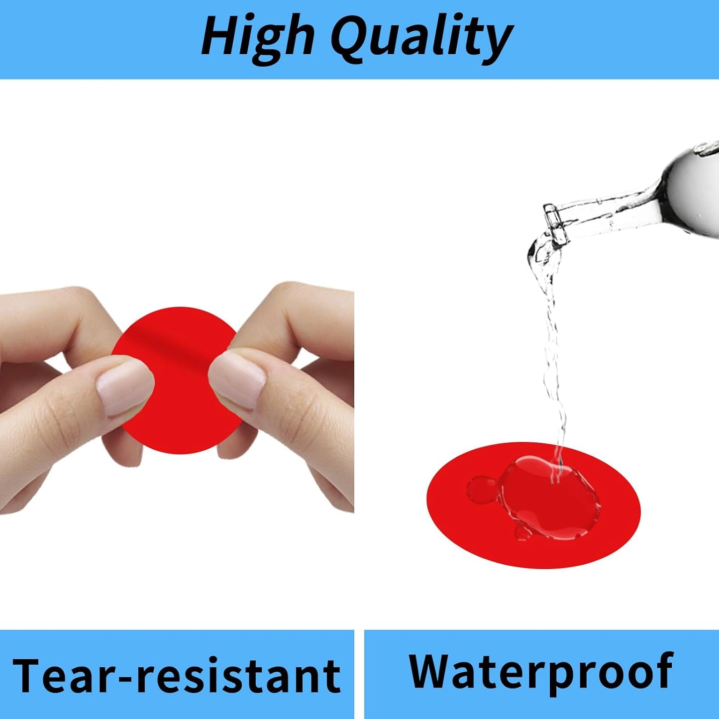 STARLIBOO Colored Dot Stickers, 1 Inch Circle Color Code Label, Red Waterproof Garage Sale Stickers, Yard Sale Price Labels (2 Rolls, 1000Pcs)